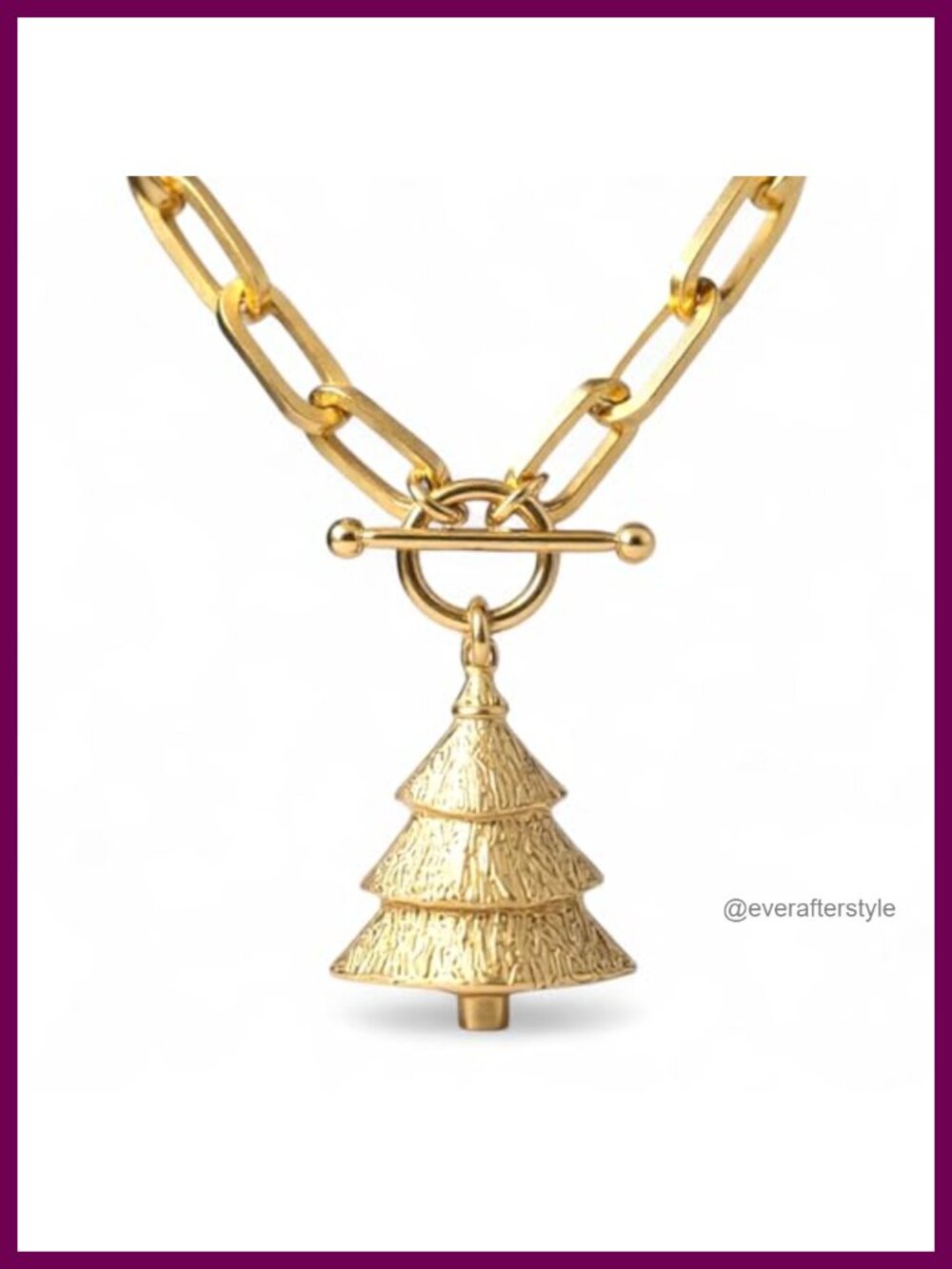 Chunky Gold Plated Link Chain Necklace Toggle Clasp Statement Layering